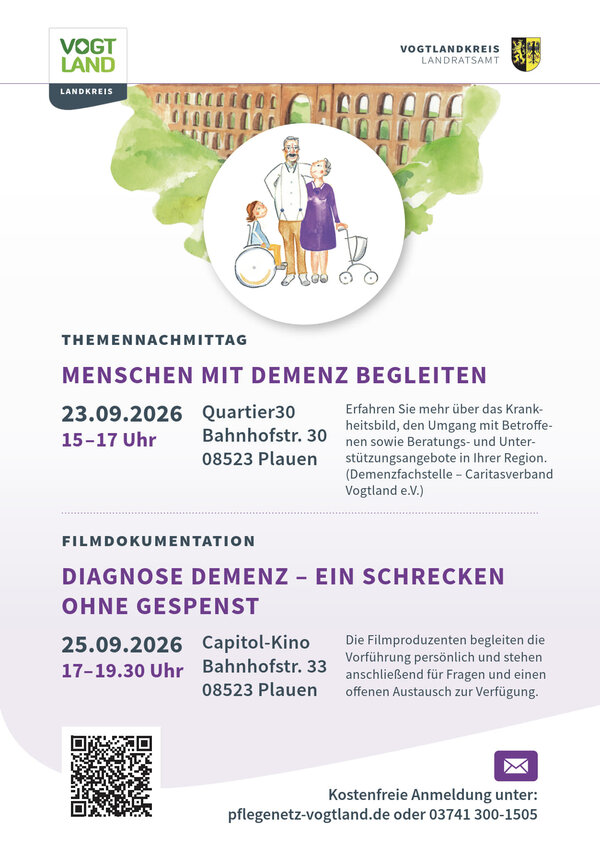 Veranstaltungs&uuml;bersicht Woche der Demenz Pflegenetzwerk Vogtlandkreis